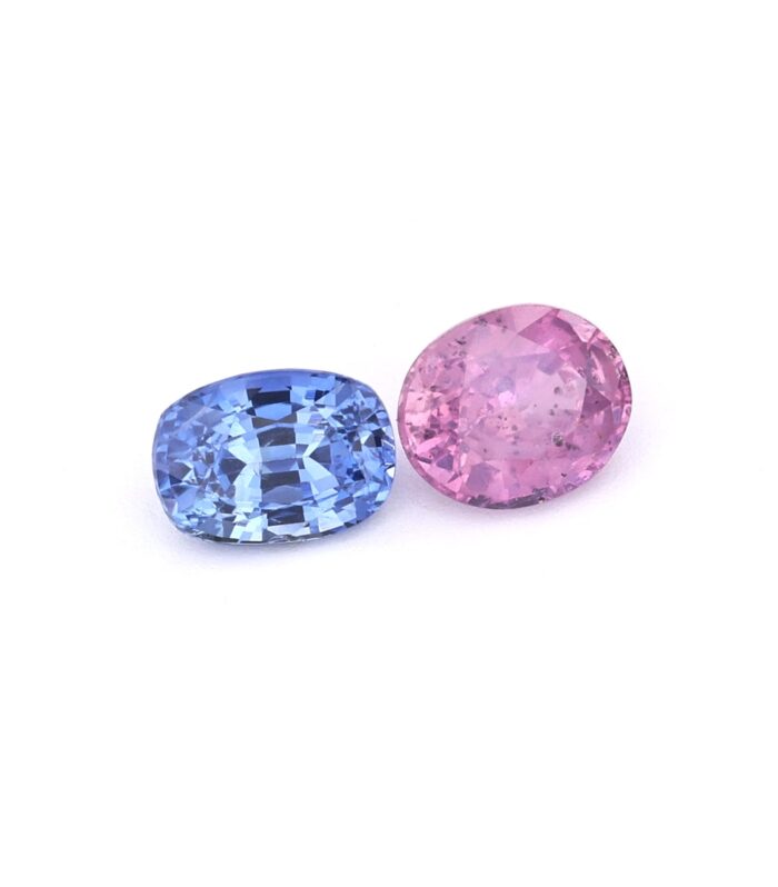 0.70ct Blue & Pink Sapphires Un- Heated Set